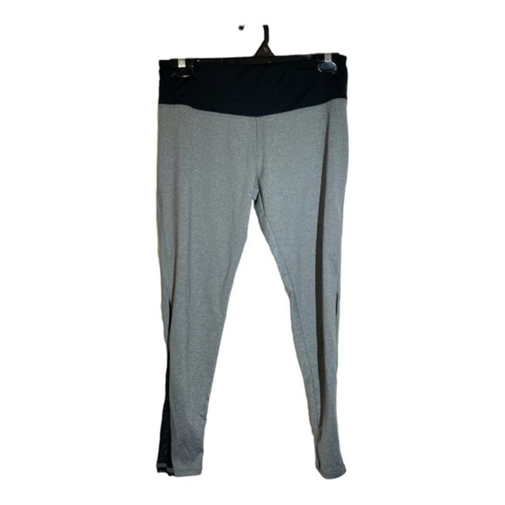 Lululemon Womens Cropped Leggings Mesh Side Black Grey Size 8